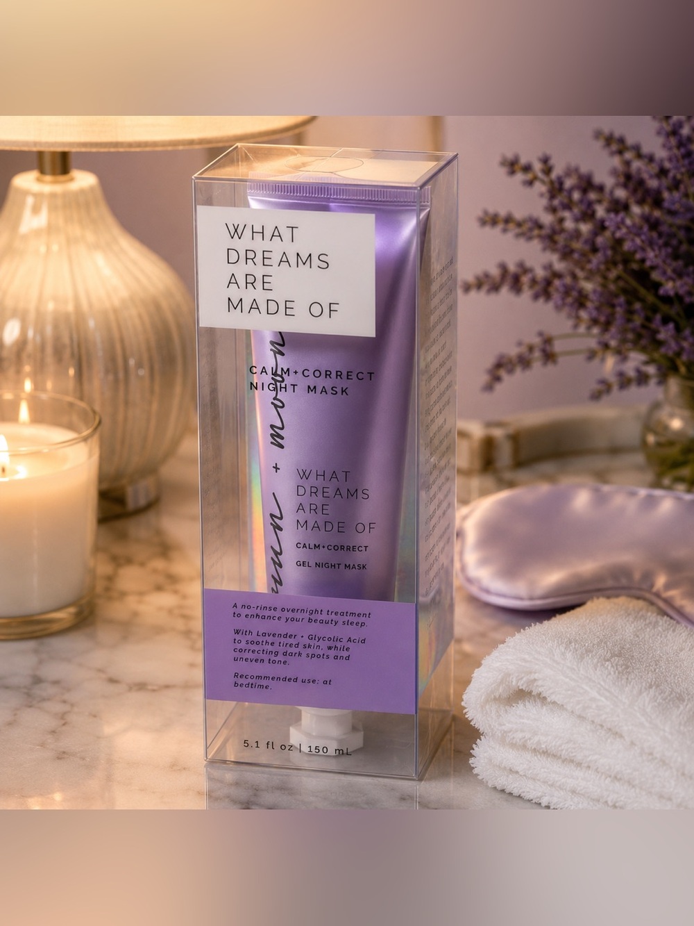 What Dreams Are Made Of Calm Correct Night Mask Glycolic Lavender 5.1 oz NEW